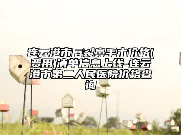 連云港市唇裂鼻手術價格(費用)清單信息上線-連云港市第二人民醫(yī)院價格查詢