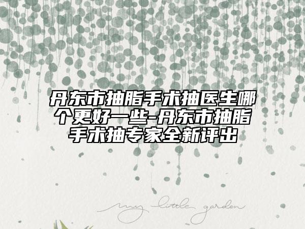 丹東市抽脂手術(shù)抽醫(yī)生哪個(gè)更好一些-丹東市抽脂手術(shù)抽專家全新評(píng)出