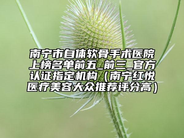 南寧市自體軟骨手術(shù)醫(yī)院上榜名單前五_前三_官方認(rèn)證指定機(jī)構(gòu)（南寧紅悅徠醫(yī)療美容大眾推薦評(píng)分高）
