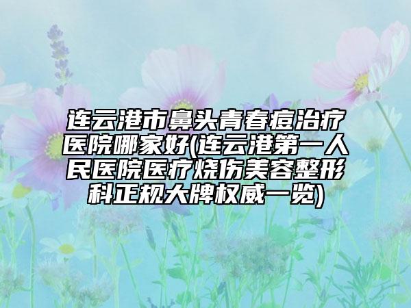 連云港市鼻頭青春痘治療醫(yī)院哪家好(連云港第一人民醫(yī)院醫(yī)療燒傷美容整形科正規(guī)大牌權(quán)威一覽)