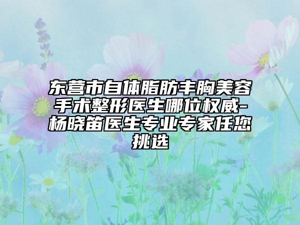 東營市自體脂肪豐胸美容手術整形醫(yī)生哪位權(quán)威-楊曉笛醫(yī)生專業(yè)專家任您挑選