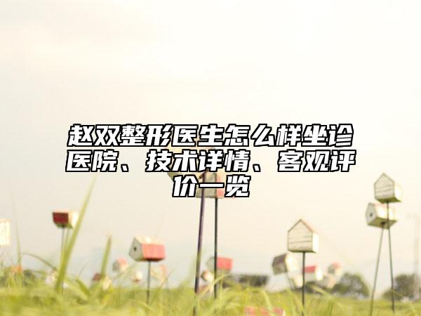 趙雙整形醫(yī)生怎么樣坐診醫(yī)院、技術(shù)詳情、客觀評價一覽