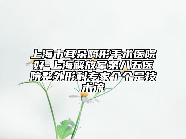 上海市耳朵畸形手術(shù)醫(yī)院好-上海解放軍第八五醫(yī)院整外形科專家個(gè)個(gè)是技術(shù)流