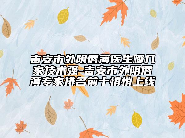 吉安市外陰唇薄醫(yī)生哪幾家技術(shù)強-吉安市外陰唇薄專家排名前十悄悄上線