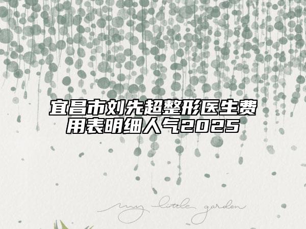 宜昌市劉先超整形醫(yī)生費(fèi)用表明細(xì)人氣2025