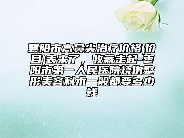 襄陽市高鼻尖治療價格(價目)表來了，收藏走起-棗陽市第一人民醫(yī)院燒傷整形美容科術(shù)一般都要多少錢