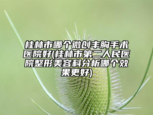 桂林市哪個(gè)微創(chuàng)豐胸手術(shù)醫(yī)院好(桂林市第二人民醫(yī)院整形美容科分析哪個(gè)效果更好)