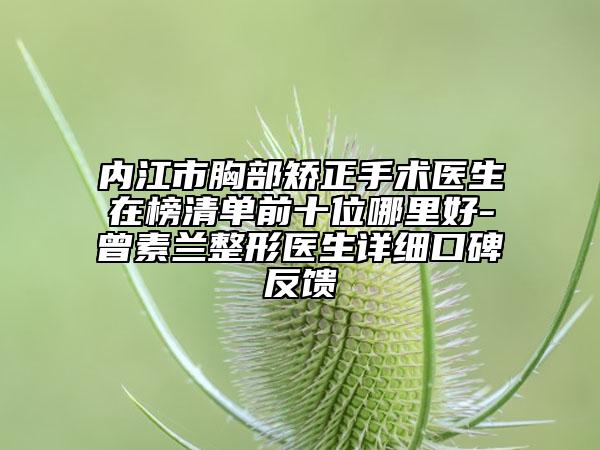 內(nèi)江市胸部矯正手術醫(yī)生在榜清單前十位哪里好-曾素蘭整形醫(yī)生詳細口碑反饋