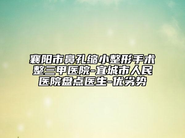 襄陽(yáng)市鼻孔縮小整形手術(shù)整三甲醫(yī)院-宜城市人民醫(yī)院盤(pán)點(diǎn)醫(yī)生-優(yōu)劣勢(shì)