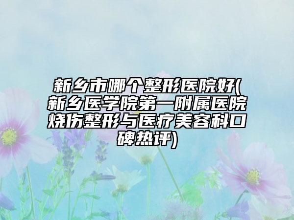 新鄉(xiāng)市哪個整形醫(yī)院好(新鄉(xiāng)醫(yī)學院第一附屬醫(yī)院燒傷整形與醫(yī)療美容科口碑熱評)