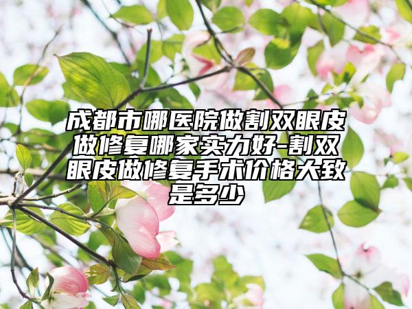 成都市哪醫(yī)院做割雙眼皮做修復(fù)哪家實(shí)力好-割雙眼皮做修復(fù)手術(shù)價(jià)格大致是多少