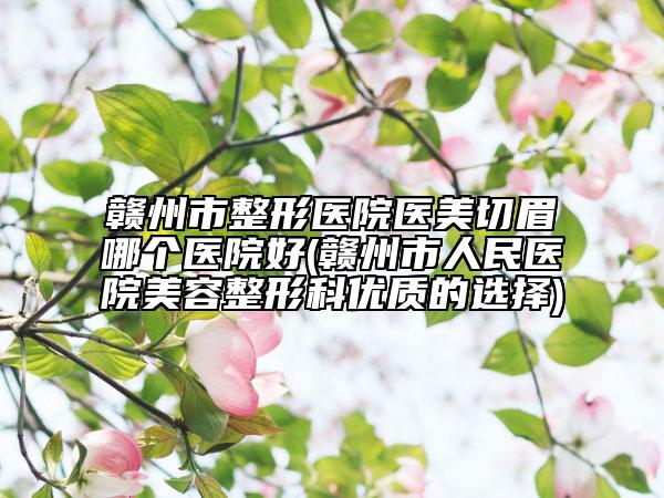 贛州市整形醫(yī)院醫(yī)美切眉哪個(gè)醫(yī)院好(贛州市人民醫(yī)院美容整形科優(yōu)質(zhì)的選擇)