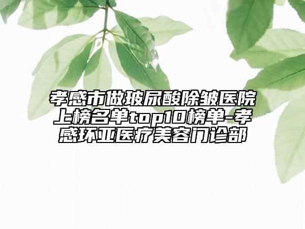孝感市做玻尿酸除皺醫(yī)院上榜名單top10榜單-孝感環(huán)亞醫(yī)療美容門診部