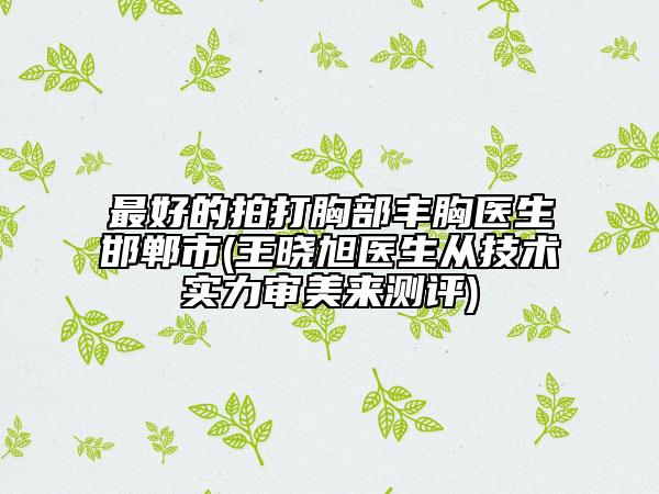 最好的拍打胸部豐胸醫(yī)生邯鄲市(王曉旭醫(yī)生從技術(shù)實力審美來測評)