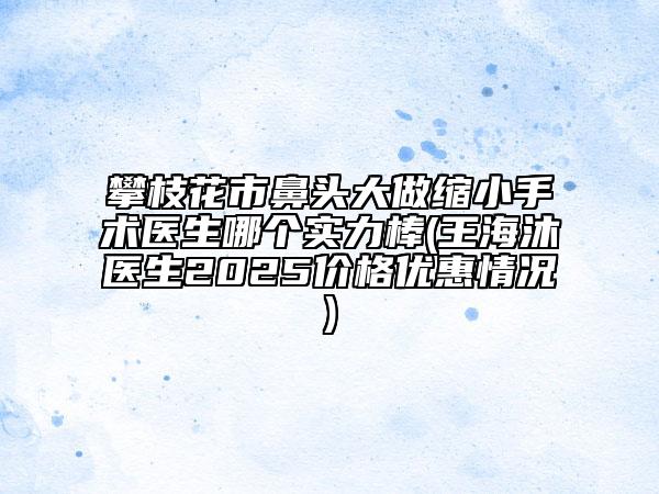 攀枝花市鼻頭大做縮小手術(shù)醫(yī)生哪個(gè)實(shí)力棒(王海沐醫(yī)生2025價(jià)格優(yōu)惠情況)