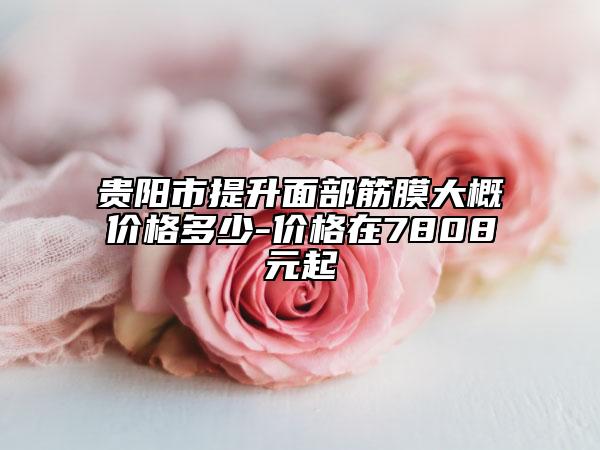 貴陽市提升面部筋膜大概價(jià)格多少-價(jià)格在7808元起
