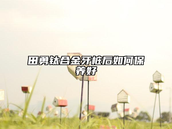 田勇鈦合金牙樁后如何保養(yǎng)好
