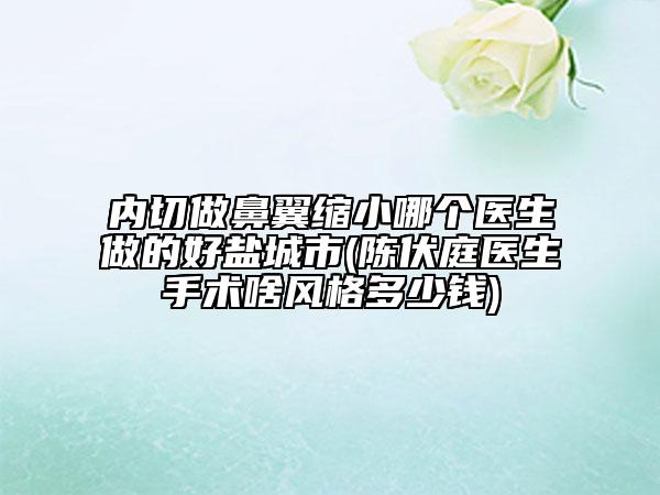 內切做鼻翼縮小哪個醫(yī)生做的好鹽城市(陳伏庭醫(yī)生手術啥風格多少錢)