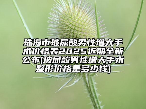珠海市玻尿酸男性增大手術(shù)價(jià)格表2025近期全新公布(玻尿酸男性增大手術(shù)整形價(jià)格是多少錢)