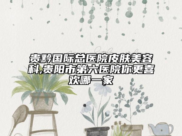 貴黔國際總醫(yī)院皮膚美容科,貴陽市第六醫(yī)院你更喜歡哪一家