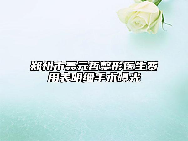 鄭州市聶元哲整形醫(yī)生費(fèi)用表明細(xì)手術(shù)曝光
