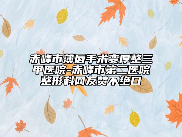赤峰市薄唇手術(shù)變厚整三甲醫(yī)院-赤峰市第二醫(yī)院整形科網(wǎng)友贊不絕口