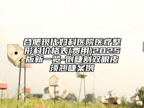 合肥現(xiàn)代婦科醫(yī)院醫(yī)療整形科價(jià)格表(費(fèi)用)2025版新一覽-倒睫割雙眼皮須翹睫案例