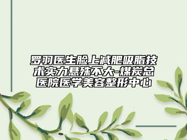 羅羽醫(yī)生臉上減肥吸脂技術(shù)實(shí)力懸殊不大-煤炭總醫(yī)院醫(yī)學(xué)美容整形中心