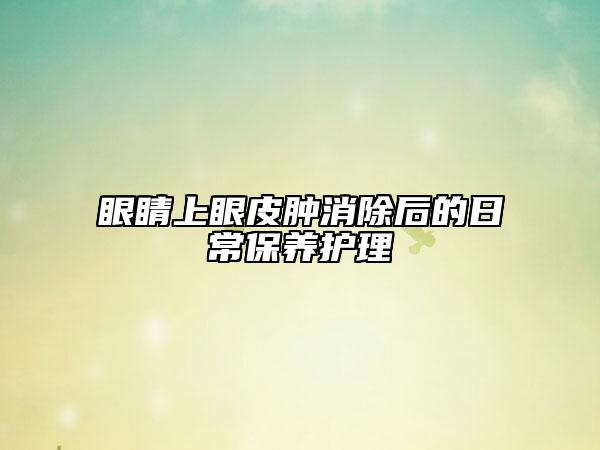 眼睛上眼皮腫消除后的日常保養(yǎng)護(hù)理