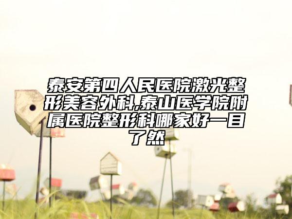 泰安第四人民醫(yī)院激光整形美容外科,泰山醫(yī)學院附屬醫(yī)院整形科哪家好一目了然