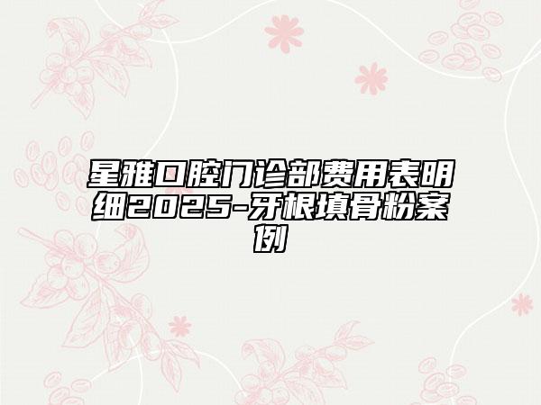 星雅口腔門診部費(fèi)用表明細(xì)2025-牙根填骨粉案例