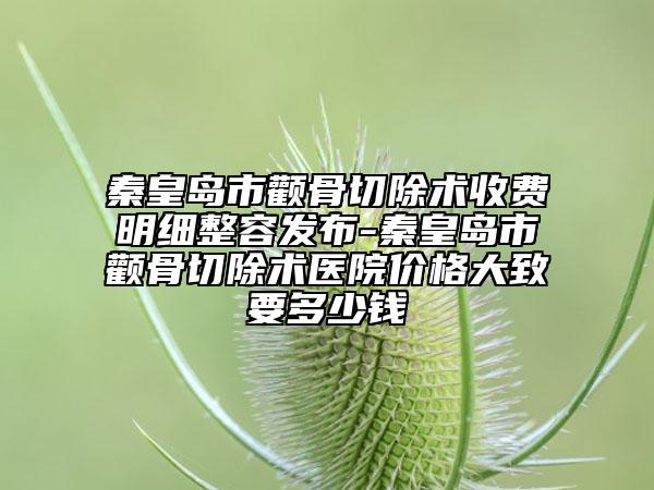 秦皇島市顴骨切除術收費明細整容發(fā)布-秦皇島市顴骨切除術醫(yī)院價格大致要多少錢