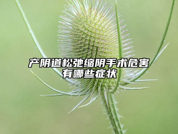 產(chǎn)陰道松弛縮陰手術(shù)危害有哪些癥狀