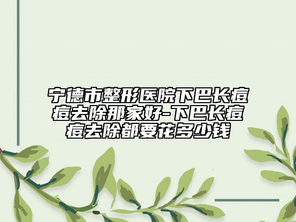 寧德市整形醫(yī)院下巴長痘痘去除那家好-下巴長痘痘去除都要花多少錢