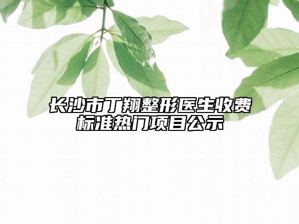 長(zhǎng)沙市丁翔整形醫(yī)生收費(fèi)標(biāo)準(zhǔn)熱門(mén)項(xiàng)目公示