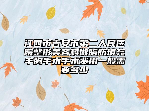 江西市吉安市第二人民醫(yī)院整形美容科做脂肪填充豐胸手術(shù)手術(shù)費用一般需要多少