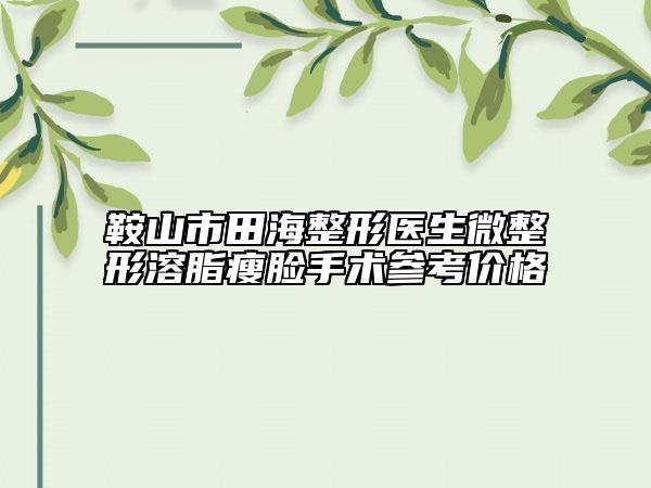 鞍山市田海整形醫(yī)生微整形溶脂瘦臉手術(shù)參考價(jià)格