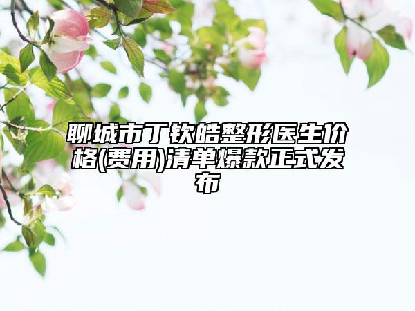 聊城市丁欽皓整形醫(yī)生價(jià)格(費(fèi)用)清單爆款正式發(fā)布