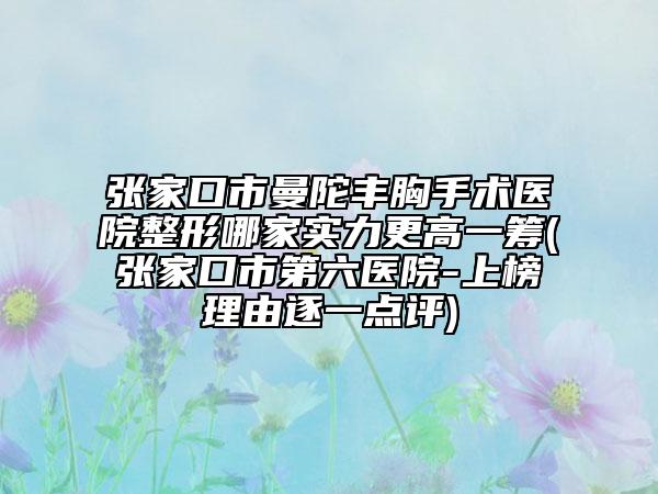 張家口市曼陀豐胸手術(shù)醫(yī)院整形哪家實力更高一籌(張家口市第六醫(yī)院-上榜理由逐一點評)