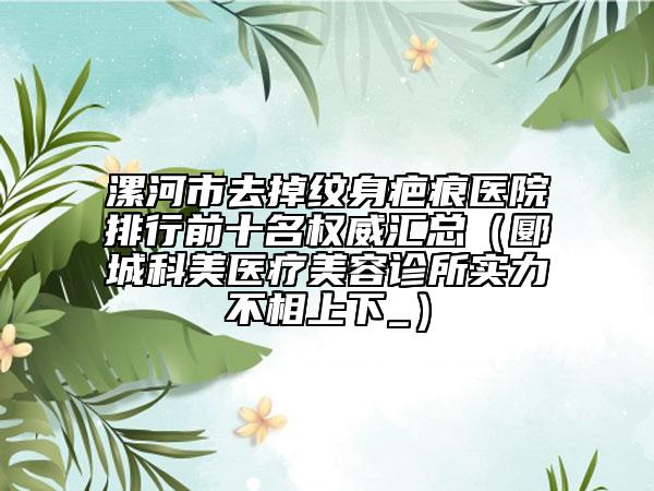 漯河市去掉紋身疤痕醫(yī)院排行前十名權(quán)威匯總（郾城科美醫(yī)療美容診所實(shí)力不相上下_）