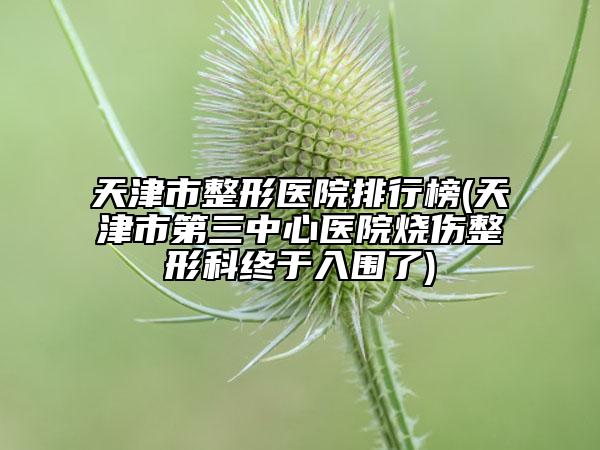 天津市整形醫(yī)院排行榜(天津市第三中心醫(yī)院燒傷整形科終于入圍了)