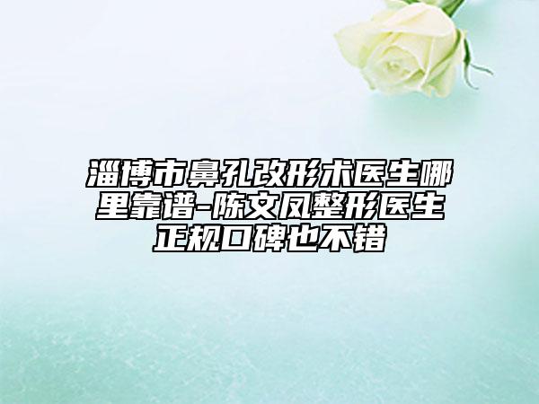 淄博市鼻孔改形術(shù)醫(yī)生哪里靠譜-陳文鳳整形醫(yī)生正規(guī)口碑也不錯(cuò)