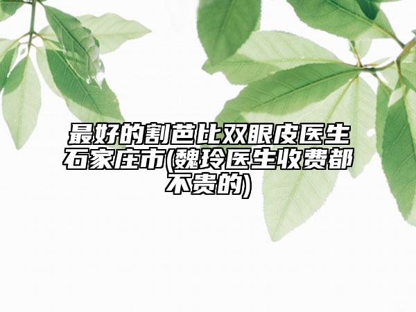 最好的割芭比雙眼皮醫(yī)生石家莊市(魏玲醫(yī)生收費都不貴的)