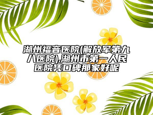 湖州福音醫(yī)院(解放軍第九八醫(yī)院),湖州市第一人民醫(yī)院憑口碑那家好呢
