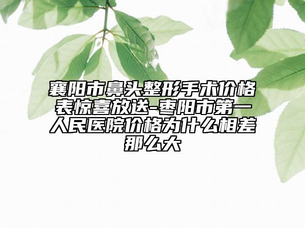 襄陽市鼻頭整形手術價格表驚喜放送-棗陽市第一人民醫(yī)院價格為什么相差那么大