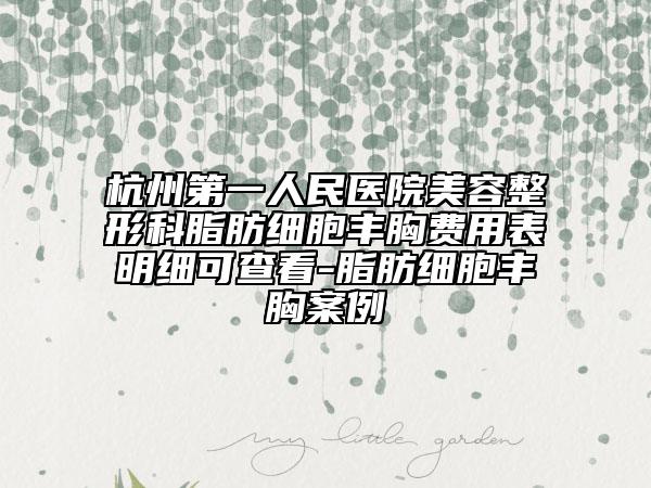 杭州第一人民醫(yī)院美容整形科脂肪細(xì)胞豐胸費(fèi)用表明細(xì)可查看-脂肪細(xì)胞豐胸案例