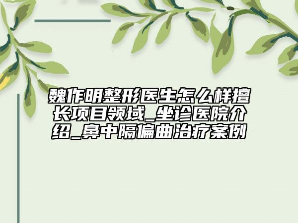 魏作明整形醫(yī)生怎么樣擅長項目領(lǐng)域_坐診醫(yī)院介紹_鼻中隔偏曲治療案例