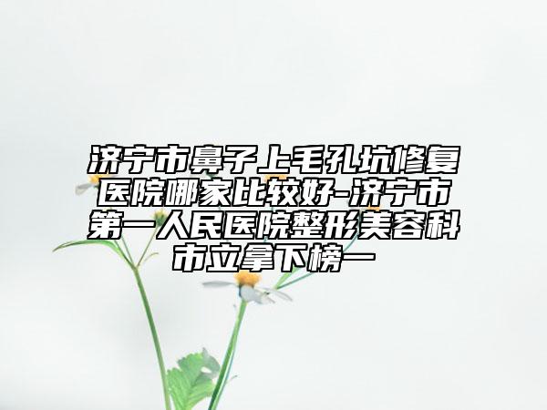 濟寧市鼻子上毛孔坑修復(fù)醫(yī)院哪家比較好-濟寧市第一人民醫(yī)院整形美容科市立拿下榜一