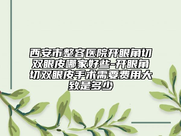 西安市整容醫(yī)院開眼角切雙眼皮哪家好些-開眼角切雙眼皮手術(shù)需要費(fèi)用大致是多少
