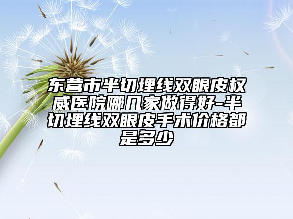 東營市半切埋線雙眼皮權(quán)威醫(yī)院哪幾家做得好-半切埋線雙眼皮手術(shù)價(jià)格都是多少